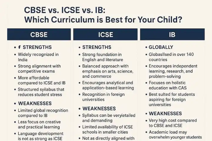 CBSE vs. ICSE vs. IB: Which Curriculum is Best for Your Child?